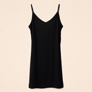 Windsor Black Slip Dress Spaghetti Strap Rayon Stretch Minimalist